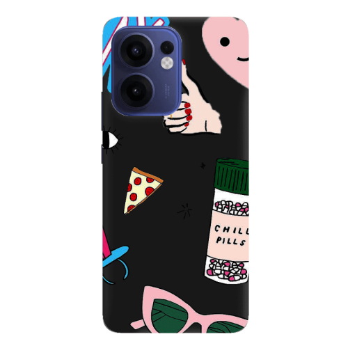 Oppo Reno13 FS Chill Black Colored Silicone TPU Θήκη